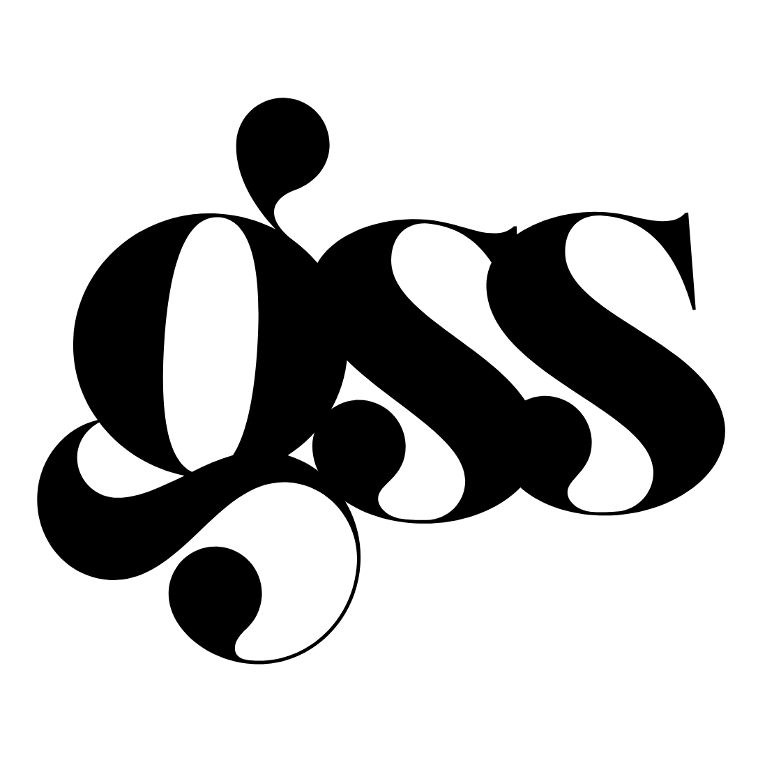 A stylized monogram, GSS, the initials for the Good Scents Shop